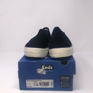 KEDS Triple Decker Velvet Navy Model # WF57463
